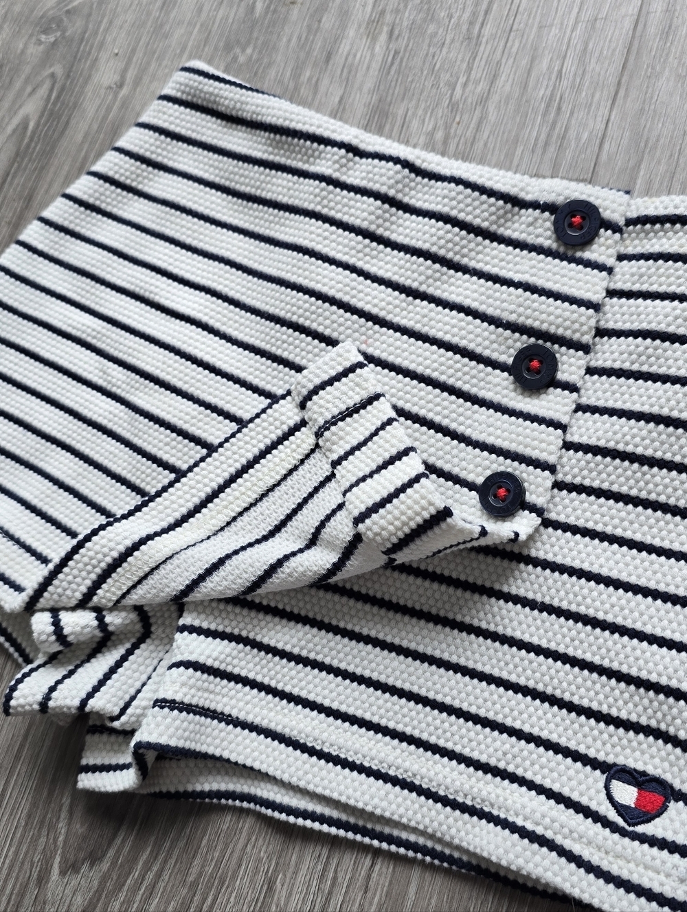 Tommy Hilfiger GIRLS Shorts Skort Style Striped Knit Skirt w/ Button Front Size5